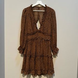 Brown and black dot dress